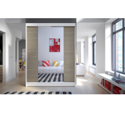 Šatní skriňa CAMILA III 150, Biela/Dub sonoma