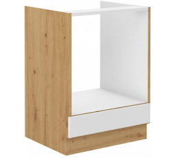 Kuchynská dolná skrinka STIPE 60 D GAZ BB, Biela/Dub artisan