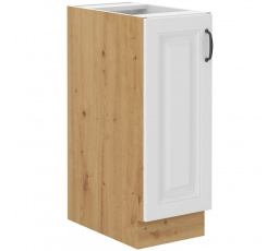 Kuchynská dolná skrinka STIPE 30 D CARGO BB, Biela/Dub artisan