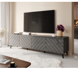 TV komoda ABETO 200, matný grafit/lesklý grafit