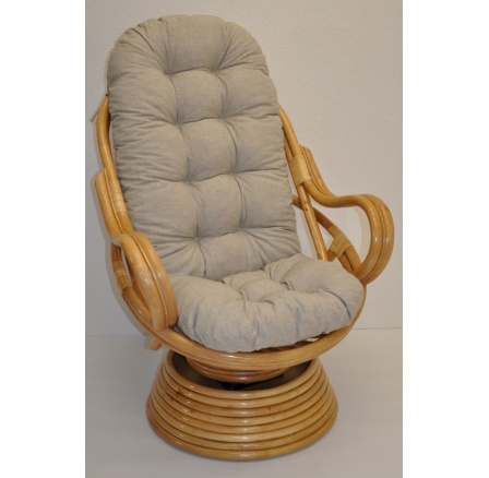 Ratanové hojdacie kreslo Swivel honey cushion tmavo béžové zvýraznenia Ratanové hojdacie kreslo Swivel honey cushion tmavo béžové zvýraznenia