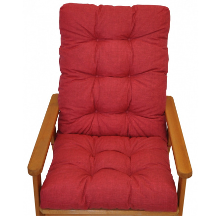 Vankúš na záhradné kreslo s mašľou - látka bordová melír