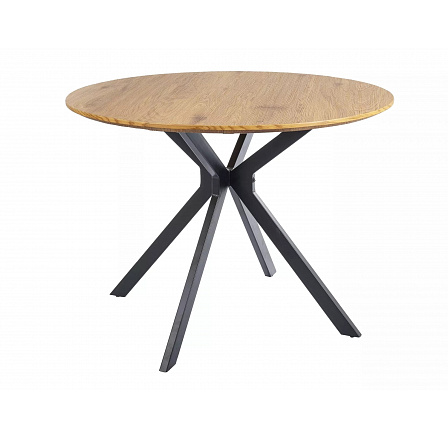 Jedálenský stôl ASTER 100 cm, Dub/Čierny matný