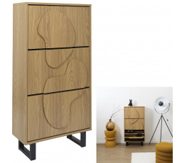 Skrinka na topánky Calypso dub/čierna