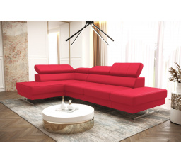 Rohová sedacia súprava EMPORIO MINI 180x300 prírodná koža malinová - rýchle dodanie