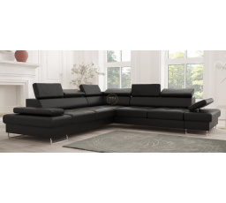 Rohová sedacia súprava GALAXY MAX 280×280 - čierna eko koža, pravá