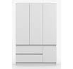 Šatníková skriňa SOLO - 4D2S, Biely Mat