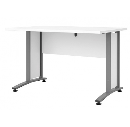 Písací stôl OFFICE 403/437, Biela/Strieborná sivá