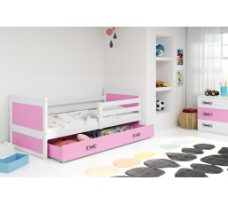 Posteľ Riky 90x200 biela/ružová