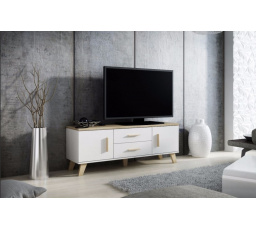 TV komoda LOTTA RTV 140 (2D2S), Biela/Dub sonoma