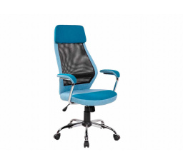 Q-336 - kancelárske kreslo - koženka modrá (S) (K150-Z)