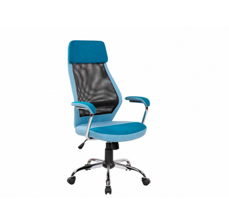 Q-336 - kancelárske kreslo - koženka modrá (S) (K150-Z)
