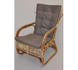 Ratanové kreslo Melbourne - vankúš sivé zvýraznenia