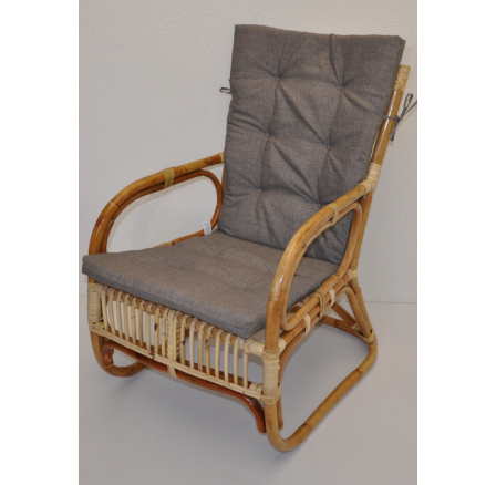 Ratanové kreslo Melbourne - vankúš sivé zvýraznenia Ratanové kreslo Melbourne - vankúš sivé zvýraznenia