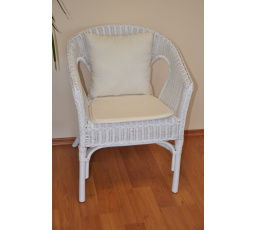 Poduška na kreslo Fabion prírodná biela s vankúšikom