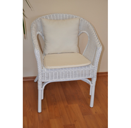 Poduška na kreslo Fabion prírodná biela s vankúšikom