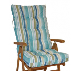 Poduška na záhradné kreslo vysoké - látka modré pruhy
