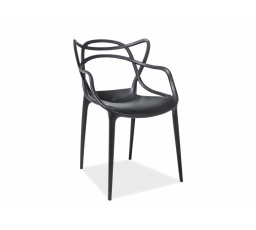 Jedálenská stolička TOBY čierna, stohovateľná