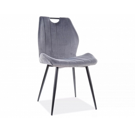 Jedálenská stolička ARCO VELVET, sivý Bluvel 14/čierny mat