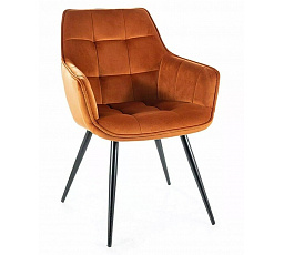 Jedálenská stolička LILIA VELVET, škoricový Bluvel 4215/čierny mat