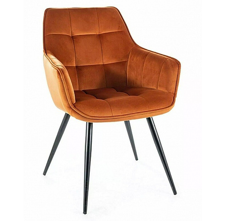 Jedálenská stolička LILIA VELVET, škoricový Bluvel 4215/čierny mat