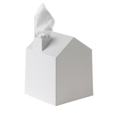 Puzdro na škatuľku s vreckovkami biele, Casa