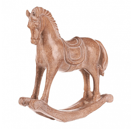 Koník houpací - 19 cm, polyresin, imitace dřeva Koník houpací - 19 cm, polyresin, imitace dřeva
