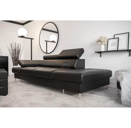 Sofa GALAXY II leňoška 235 cm prírodná koža - čierna koža, pravá strana Sofa GALAXY II leňoška 235 cm prírodná koža - čierna koža, pravá strana