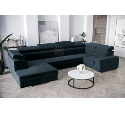 Rohová sedacia súprava ROYAL MAX I 210x375x185 - modrá, pravá