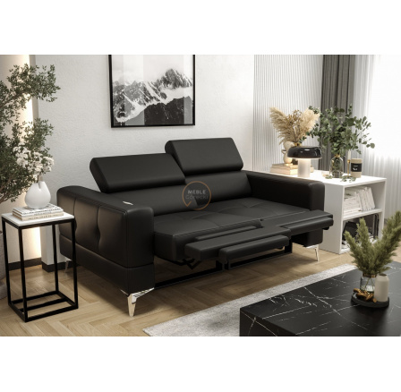 Sofa TOSCANIA II, relax 185 cm prírodná koža - čierna koža Sofa TOSCANIA II, relax 185 cm prírodná koža - čierna koža