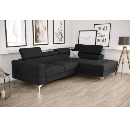 Rohová sedacia súprava TOSCANIA MINI s funkciou spania 170x250 cm - čierna, pravá Rohová sedacia súprava TOSCANIA MINI s funkciou spania 170x250 cm - čierna, pravá
