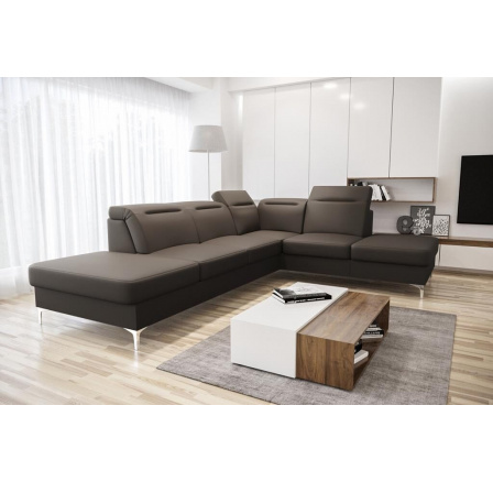 Rohová sedacia súprava OSLO 295x220 prírodná koža - pravá, hnedá koža Rohová sedacia súprava OSLO 295x220 prírodná koža - pravá, hnedá koža