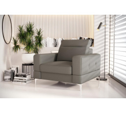 Kreslo MALIBU 104 cm prírodná koža - Sivá koža