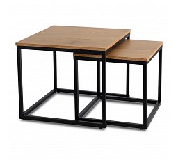 Sada stolíkov CARMI Dub Zlatý/Čierny