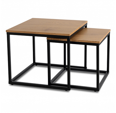 Sada stolíkov CARMI Dub Zlatý/Čierny