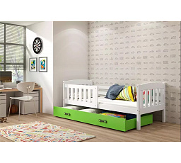 Posteľ Kuba 90x200 biela/zelená