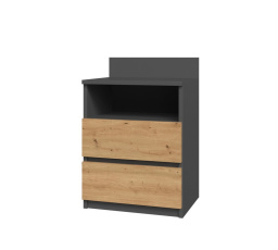 Nočný stolík MALVÍNA M1, Dub antracit/Dub artisan