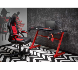 Písací stôl B49, čierny/červený