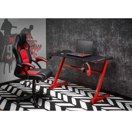 Písací stôl B49, čierny/červený