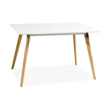 MILAN - Jedálenský stôl 120 - MDF - biele nohy dub (MILANST) (S) (K150-Z)