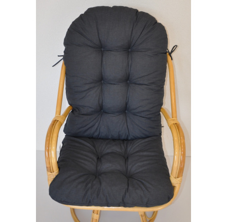 Vankúš pre kreslo Havai tkanina tmavo šedá podšívka