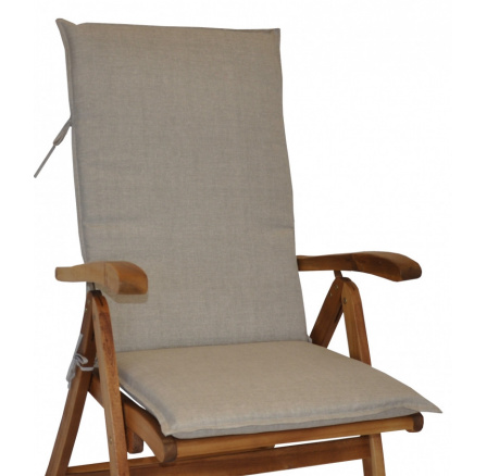Vankúš pre záhradné kreslo z teakového dreva UNI high - látka tmavobéžová