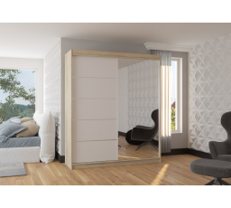 Posuvná skriňa so zrkadlom CARO 180 Sonoma+White