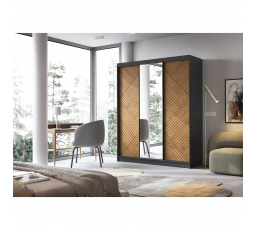 Posuvná skriňa MARRPHY III, Dub Karamel/Čierna Mat