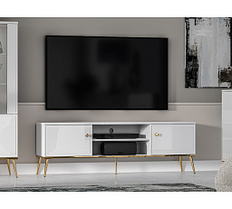TV komoda GOLDIN 06, biela / biely lesk