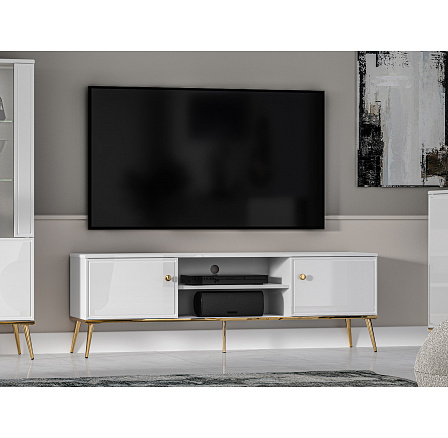 TV komoda GOLDIN 06, biela / biely lesk TV komoda GOLDIN 06, biela / biely lesk