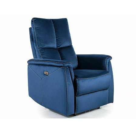 Polohovateľné kreslo NEPTUN VELVET, Modrý Bluvel 86 Polohovateľné kreslo NEPTUN VELVET, Modrý Bluvel 86