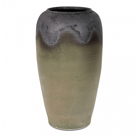 Váza keramická - 65 cm, zaoblená, zeleno-šedá Váza keramická - 65 cm, zaoblená, zeleno-šedá