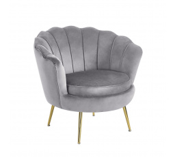 Kreslo velvet sivé /nohy strieborné/ LC-032-1