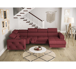 Rohová sedacia súprava ORION MAX III, relax s funkciou spania 165x320x190 cm - červená, ľavá